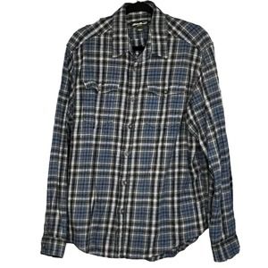 Eddie Bauer Blue Men's XL Button up Flannel Shirt‎